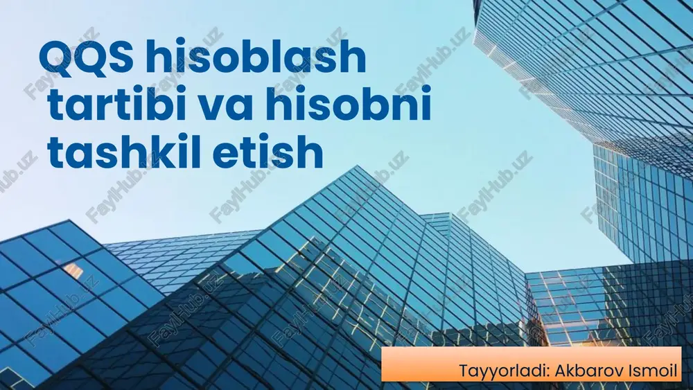 qqs hisobini nazorat qilish va audit jarayoni — PPTX