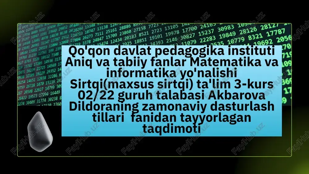 pythonda sinflar va obyektlar — PPTX