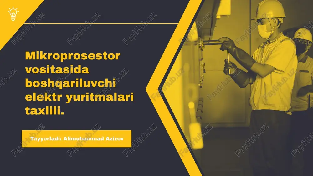 mikroprosestor vositasida boshqariluvchi elektr yuritmalari taxlili — PPTX