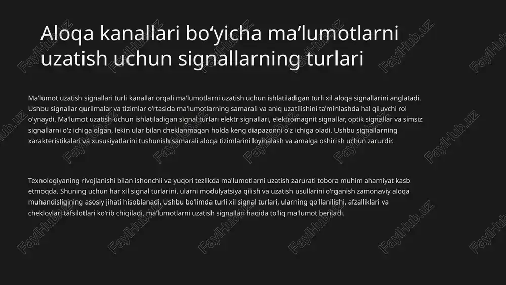 signallar turlari — PPTX