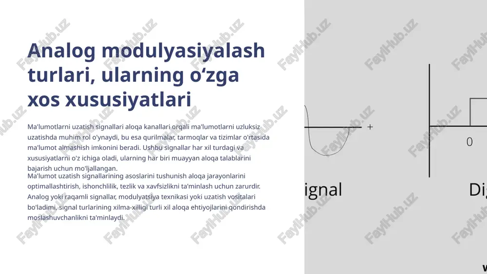 analog modulyasiyalashturlari — PPTX