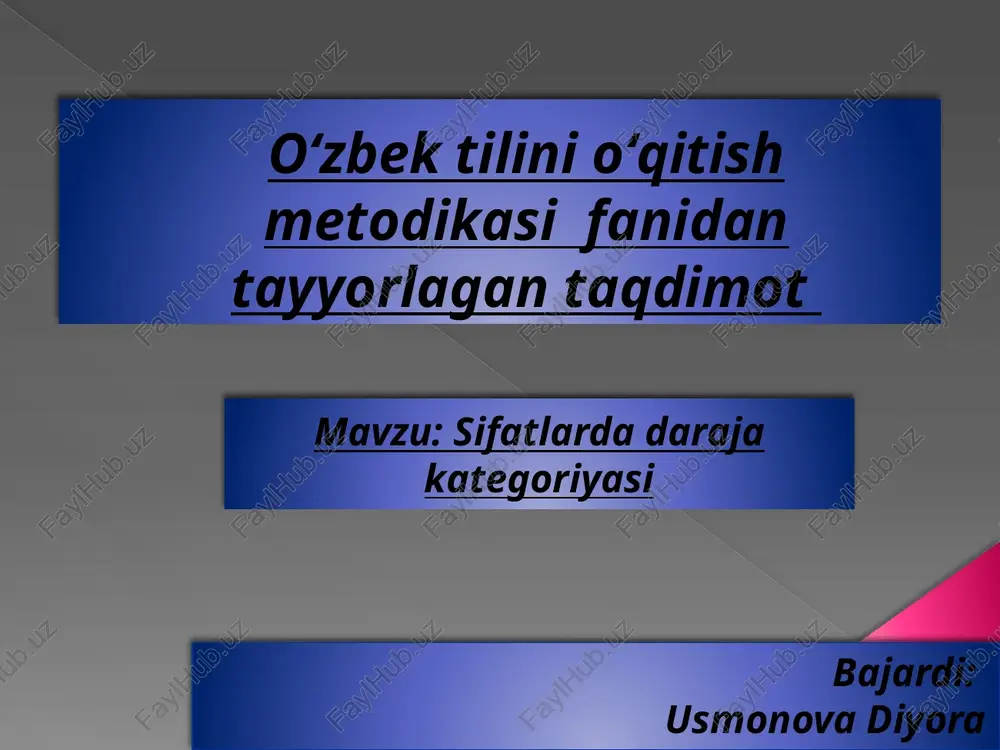 sifatlarda daraja kategoriyasi — PPTX