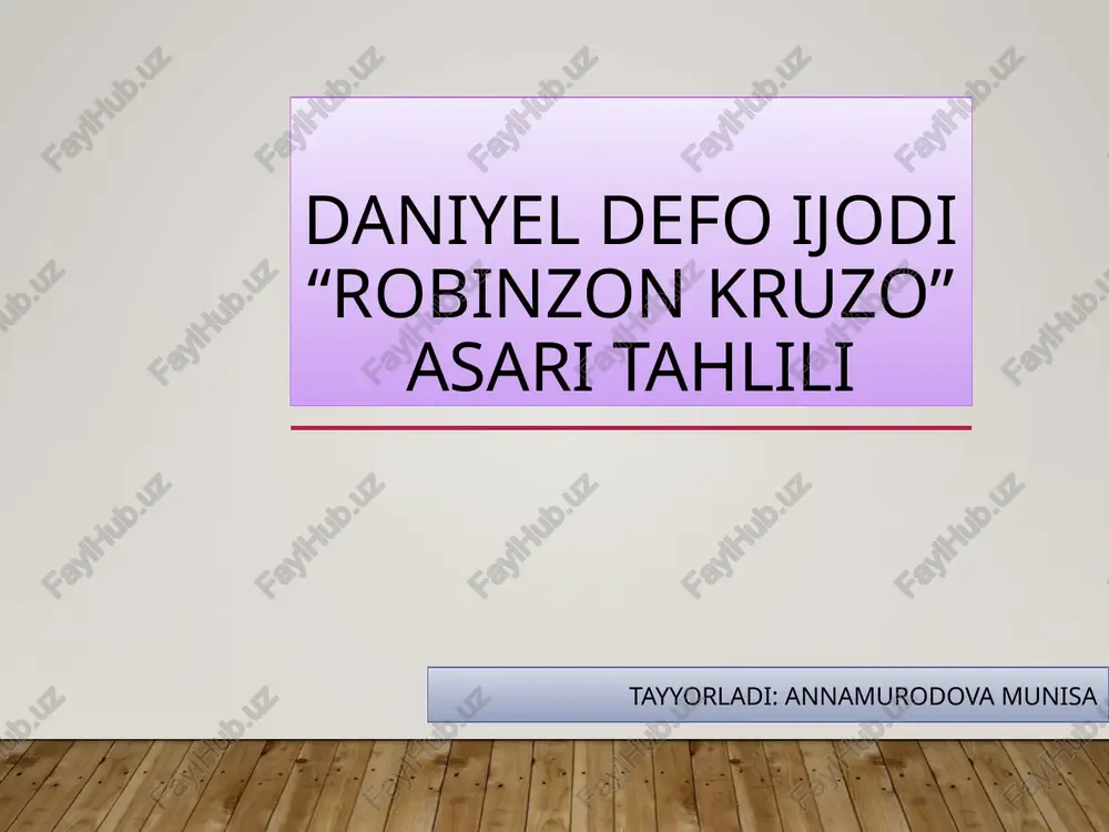 robinzon kruzo — PPTX