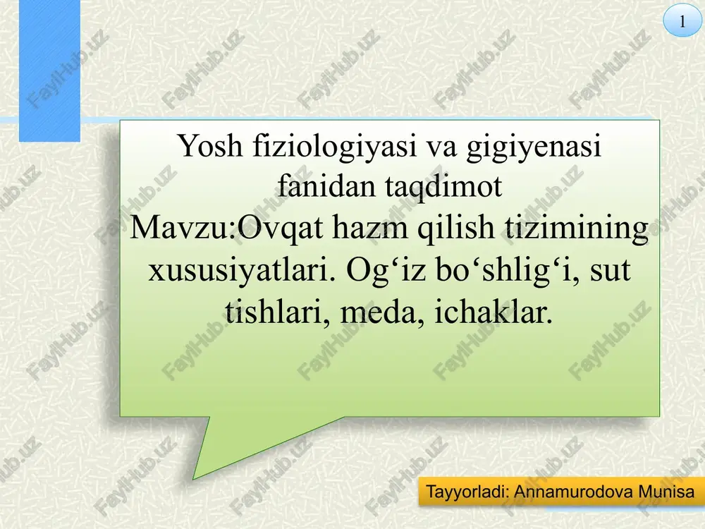 ovqat hazm qilish tizimi — PPTX