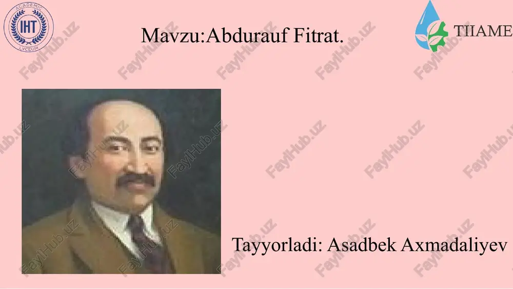 abdurauf fitrat — PPTX