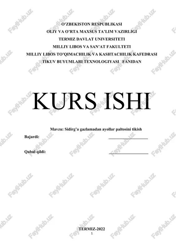 sidirg’a gazlamadan ayollar paltosini tikish — DOCX