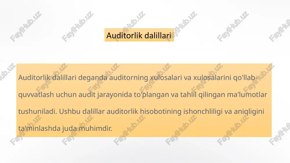 auditorlik dalillari — PPTX