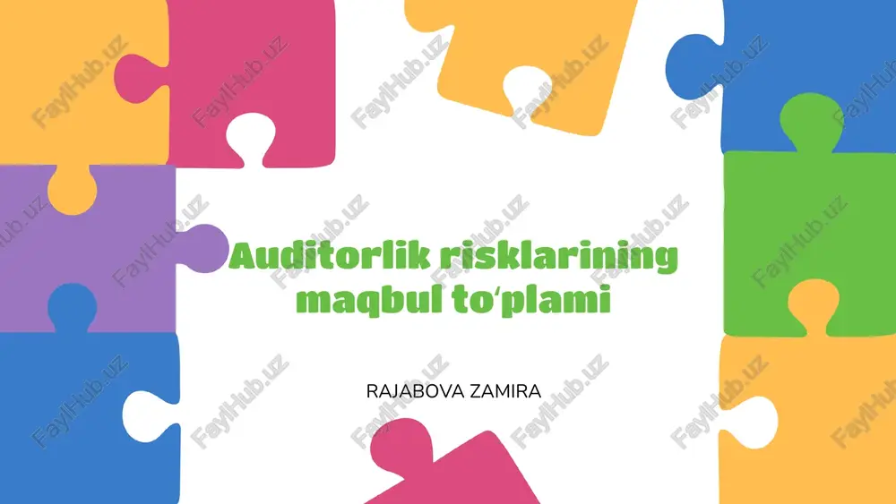 auditorlik risklarining maqbul toʻplami — PPTX