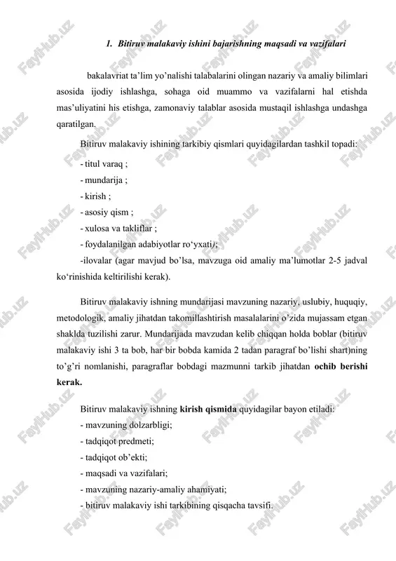 bitiruv malakaviy ishi bajarilishi — DOCX