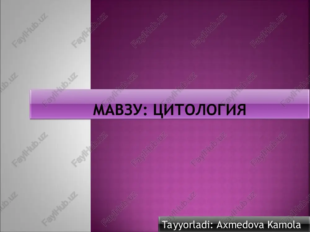 tsitologiya — PPT