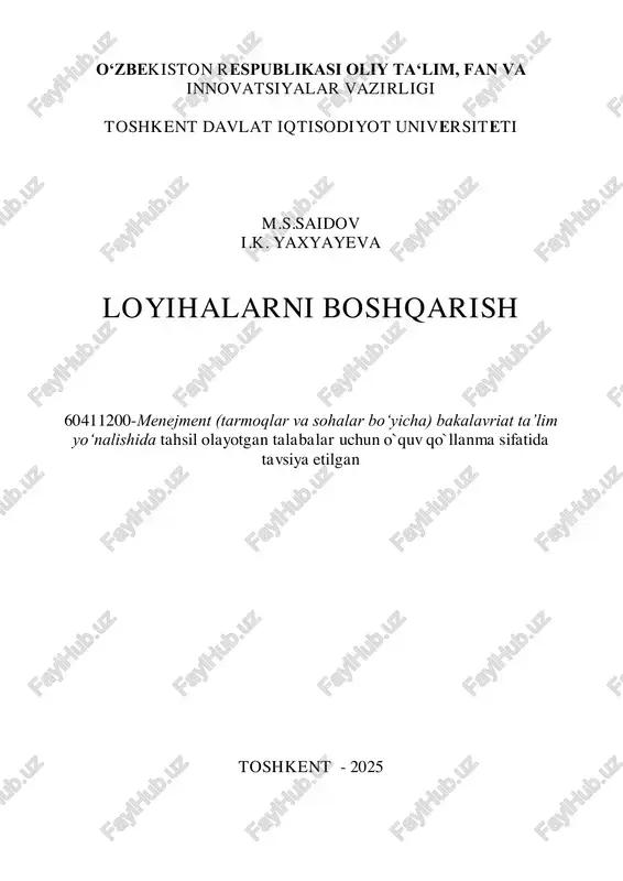 loyihalarni boshqarish — PDF