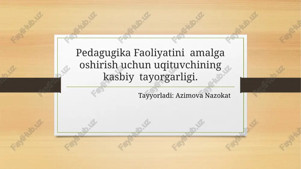 kasbiy tayyorgarlik — PPTX