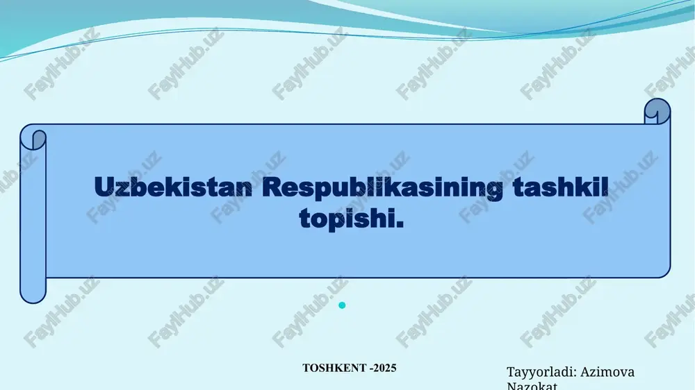 o‘zbekiston respublikasining tashkil topishi — PPTX