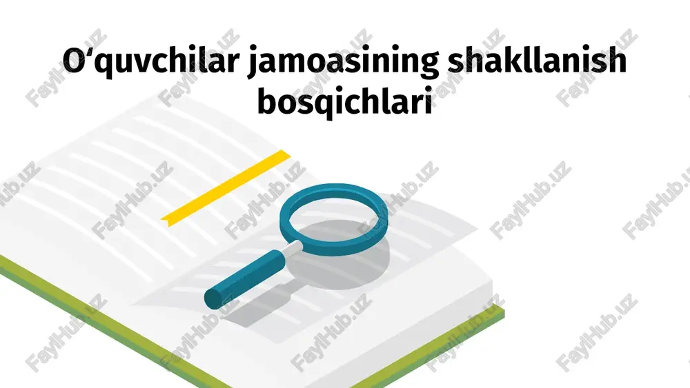 o‘quvchilar jamoasining shakllanish bosqichlari — PPTX