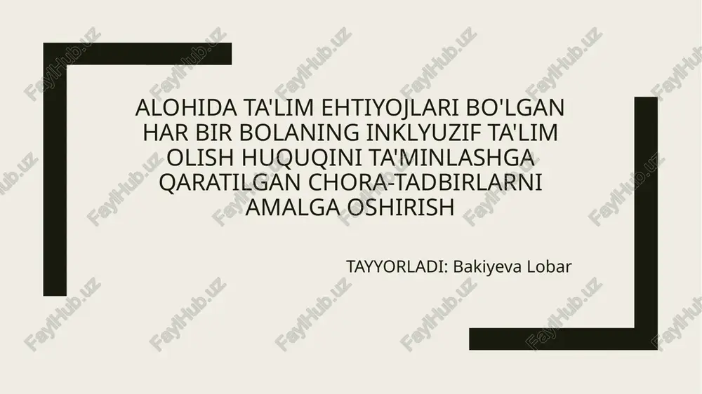 inklyuziv ta'lim tayyorladi — PPTX