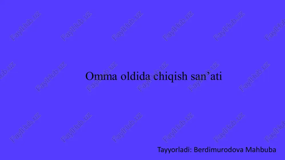 omma oldida chiqish sanʼati — PDF