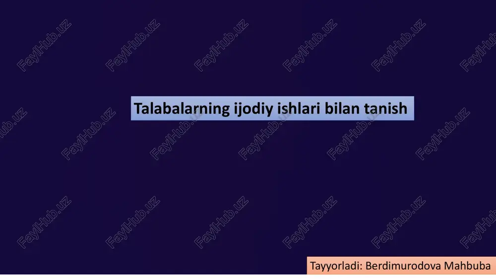 talabalarning ijodiy ishlari bilan tanishish — PDF
