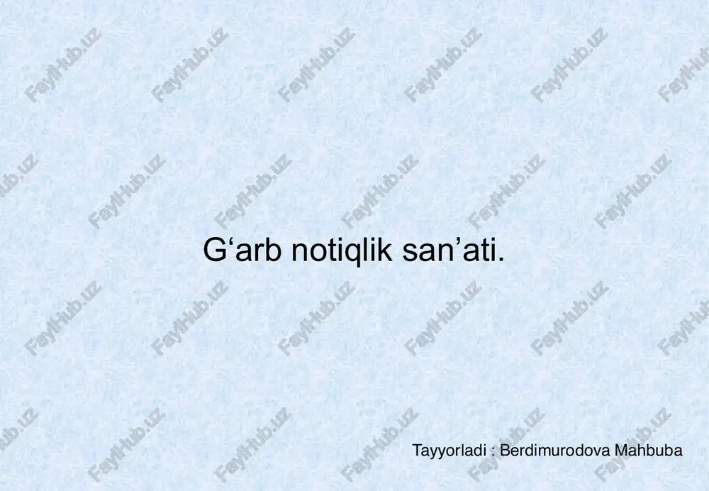 g‘arb notiqlik san’ati — PDF