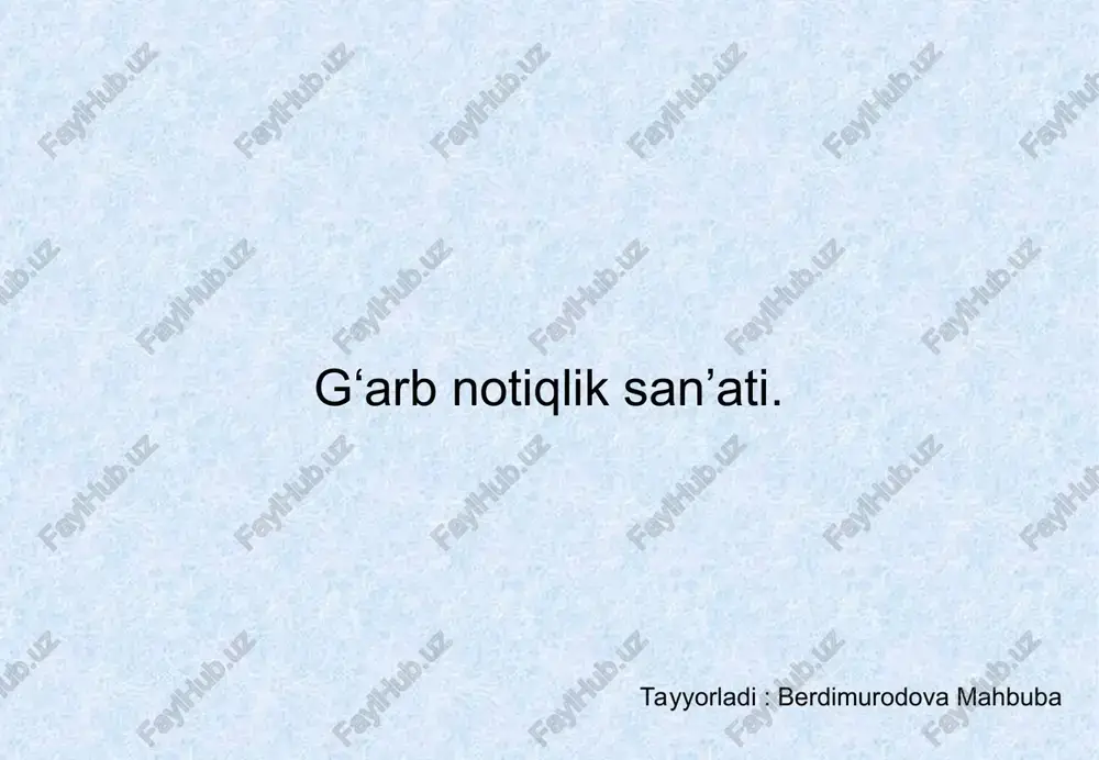 notiqlik san’ati — PPT