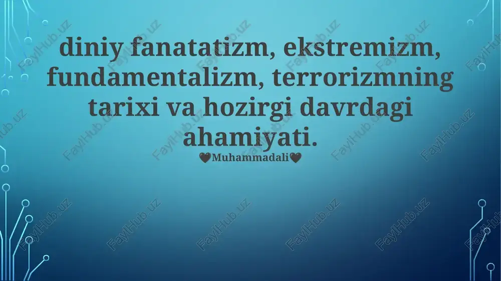 dinning ekstremizm tarixiy ildizlari — PPTX