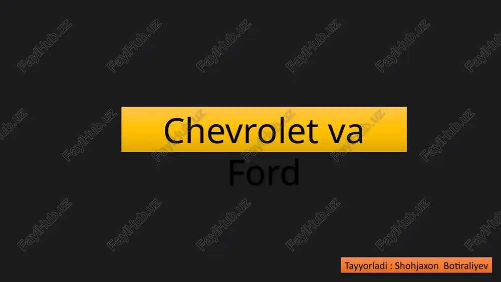 chevrolet va ford — PPTX