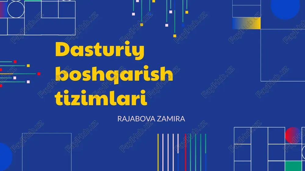 dasturiy boshqarish tizimlari — PPTX