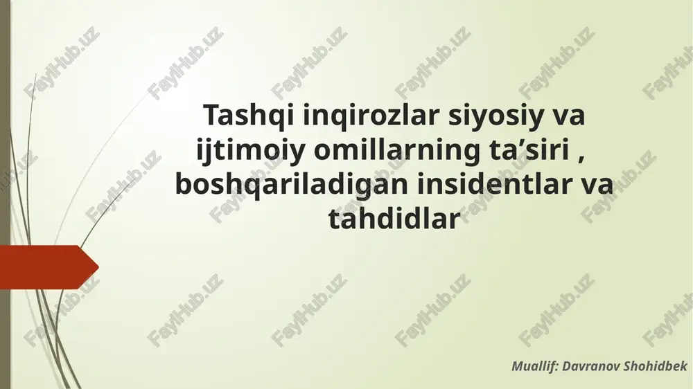 tashqi inqirozlar va siyosiy omillar — PPTX