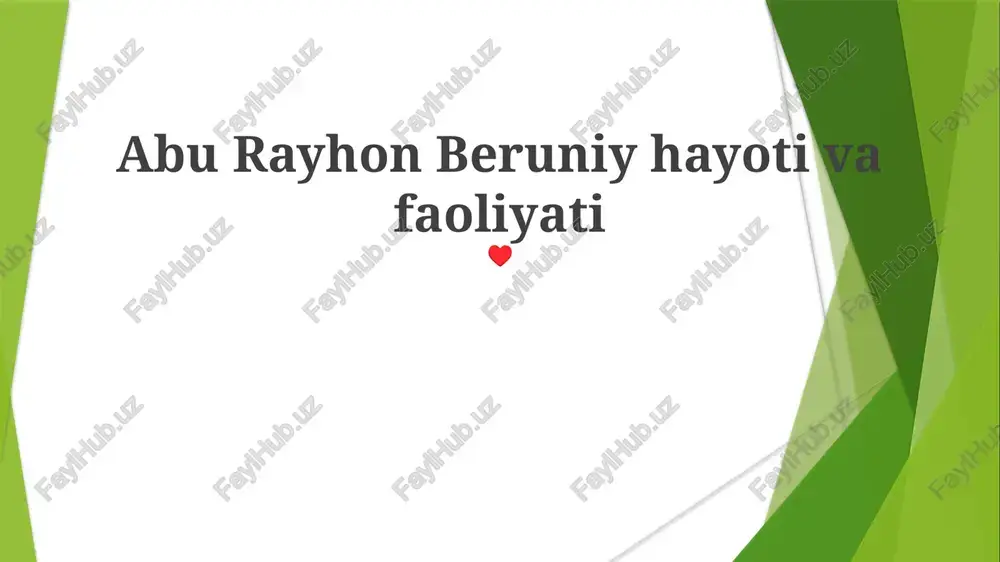 abu rayhon beruniy hayoti va faoliyati — PPTX
