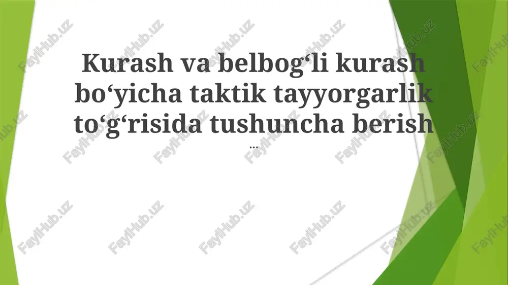 taktik tayyorgarlik — PPTX