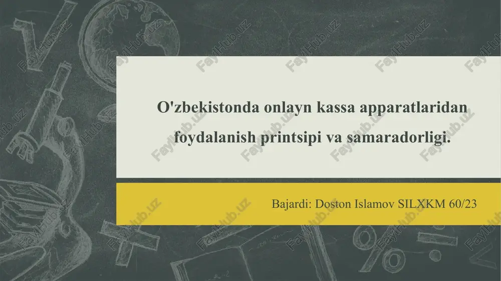 onlayn kassa apparatlari — PPTX