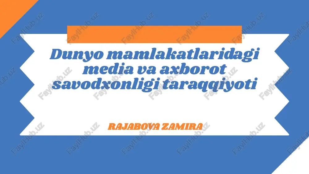 mediya va axborot savodxonligi — PPTX