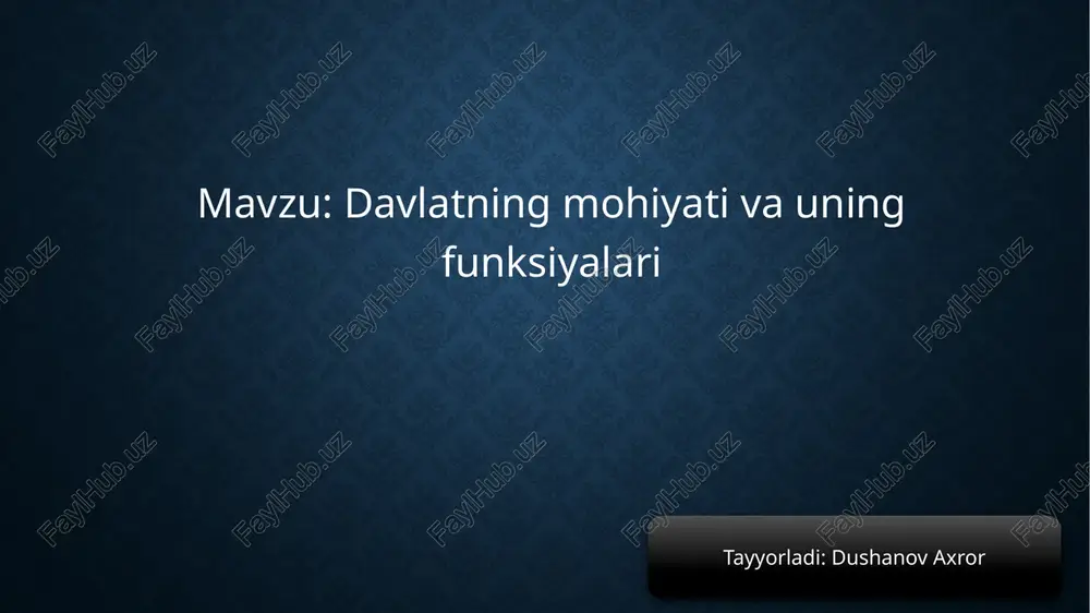 davlatningmohiyati va uning funksiyalari — PPTX