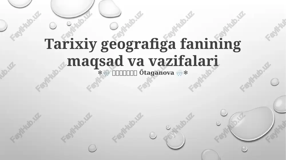 tarixiy geografi — PPTX