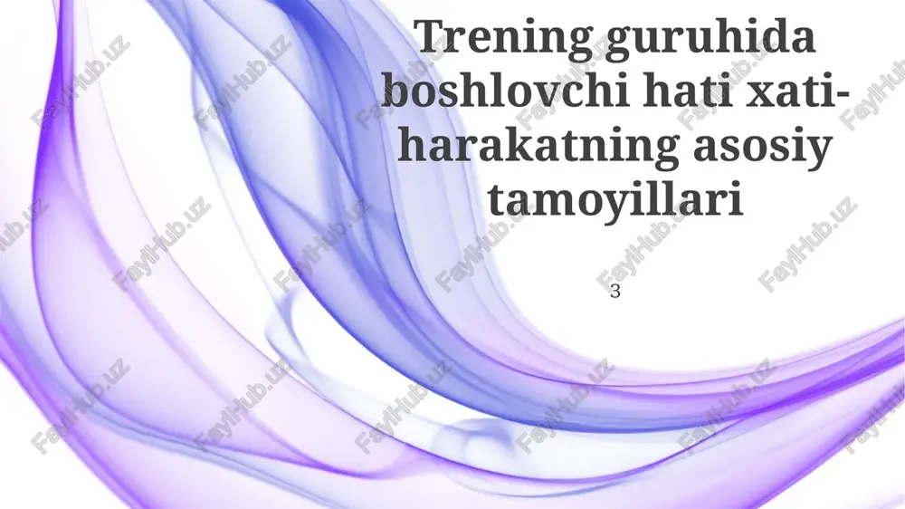 trening guruhida boshlovchi hati xati-harakatning asosiy tamoyillari — PPTX
