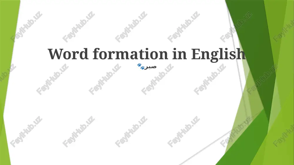 word formation in english — PPTX