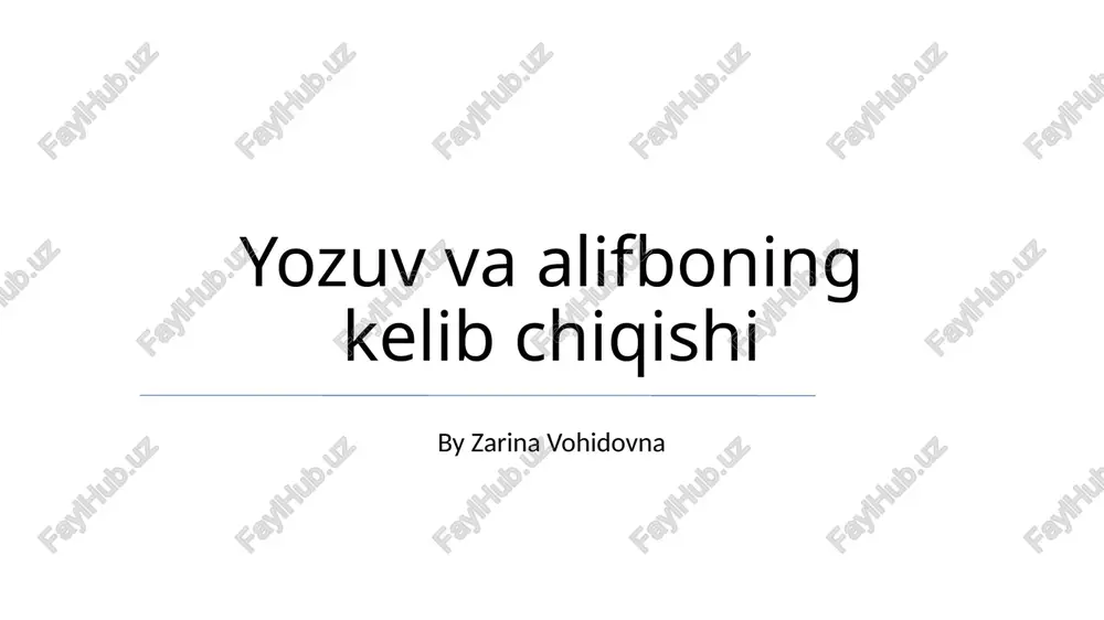 yozuv va alifboning kelib chiqishi — PPTX