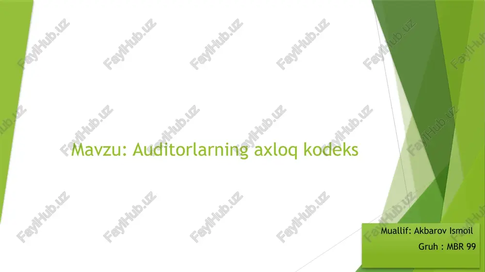 auditorlarning axloq kodeksi — PPTX