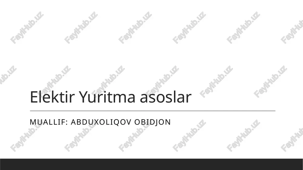 elektir yuritma asoslar — PPTX