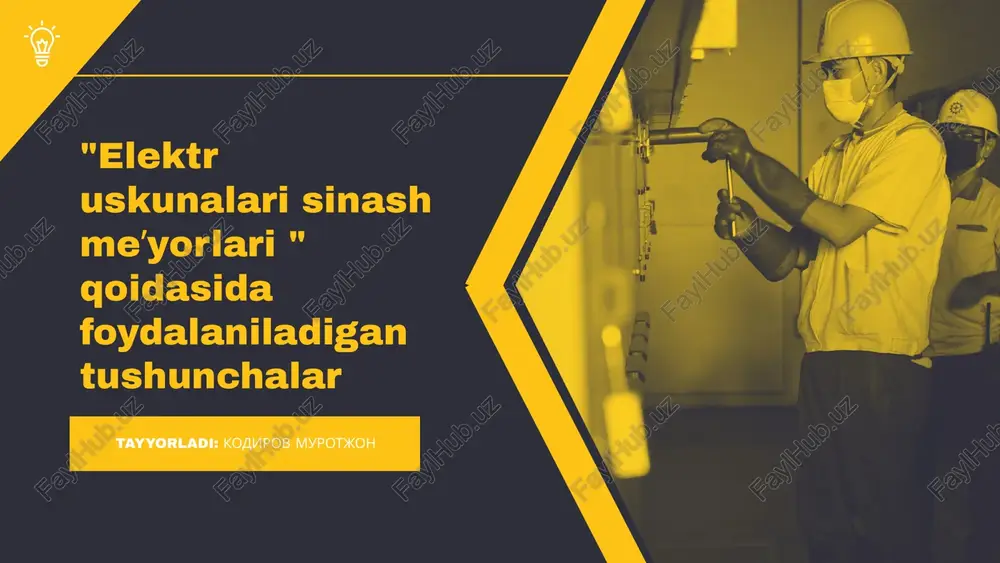 sinash meʼyorlari va ularning ahamiyati — PPTX
