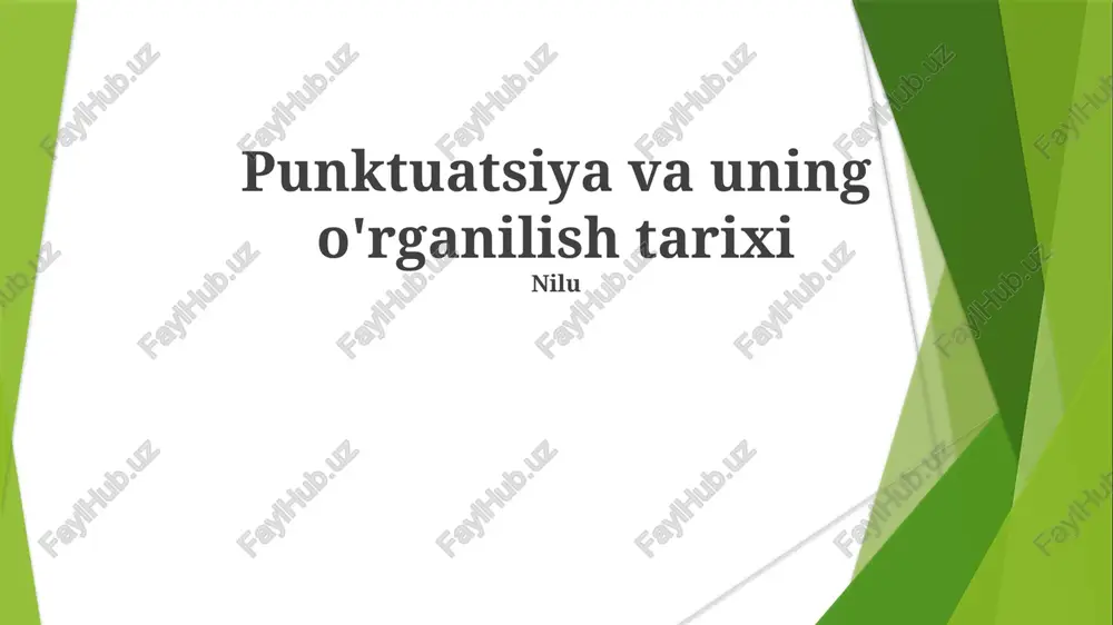 punktuatsiya va uning o'rganilish tarixi — PPTX