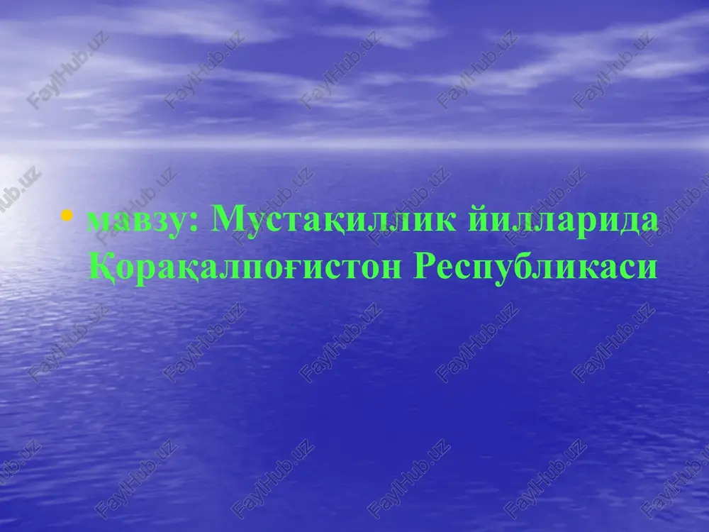 mustaqillik yillarida qoraqalpog'iston respublikasi — PDF