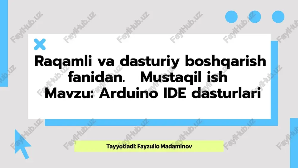 arduino ide dasturlari — PPTX