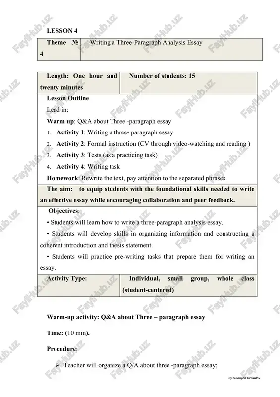 writing a three-paragraph analysis essay — DOCX