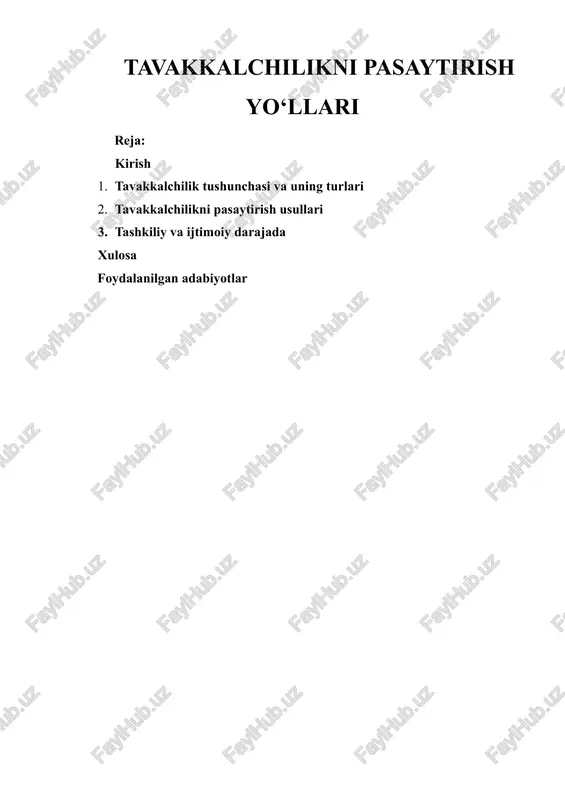 tavakkalchilikni pasaytirish yo‘llari — DOCX