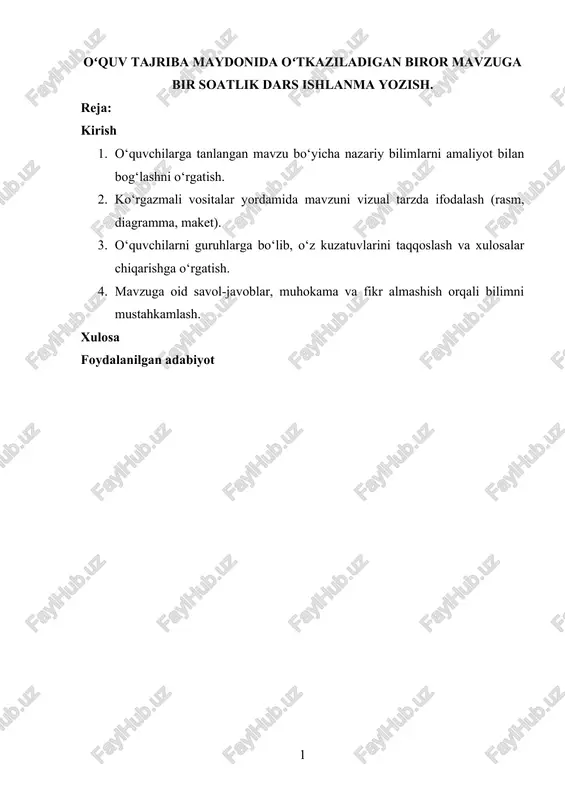 oʻquv tajriba maydoni — DOCX