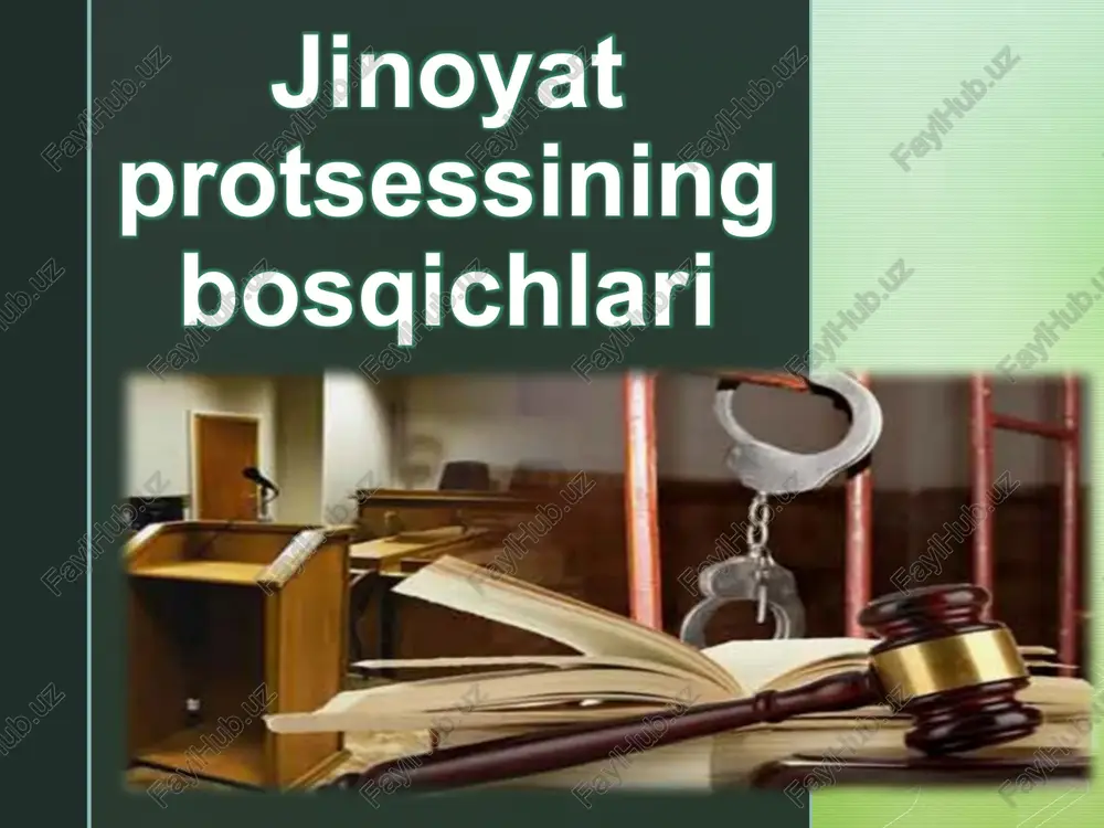 jinoyat protsessining bosqichlari — PPTX