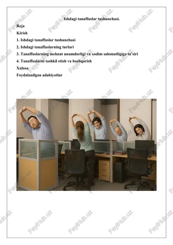 ishdagi tanaffuslar tushunchasi — DOCX