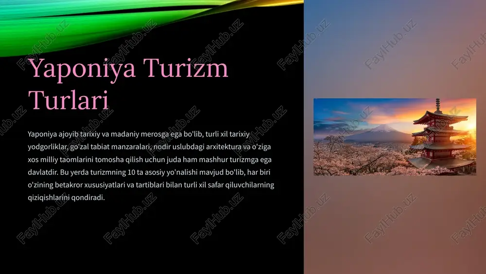 yaponiya turizm turlari — PPTX