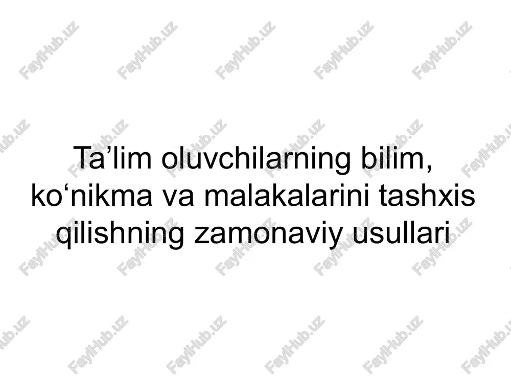 kompetensiyaga asoslangan baholash — PPTX