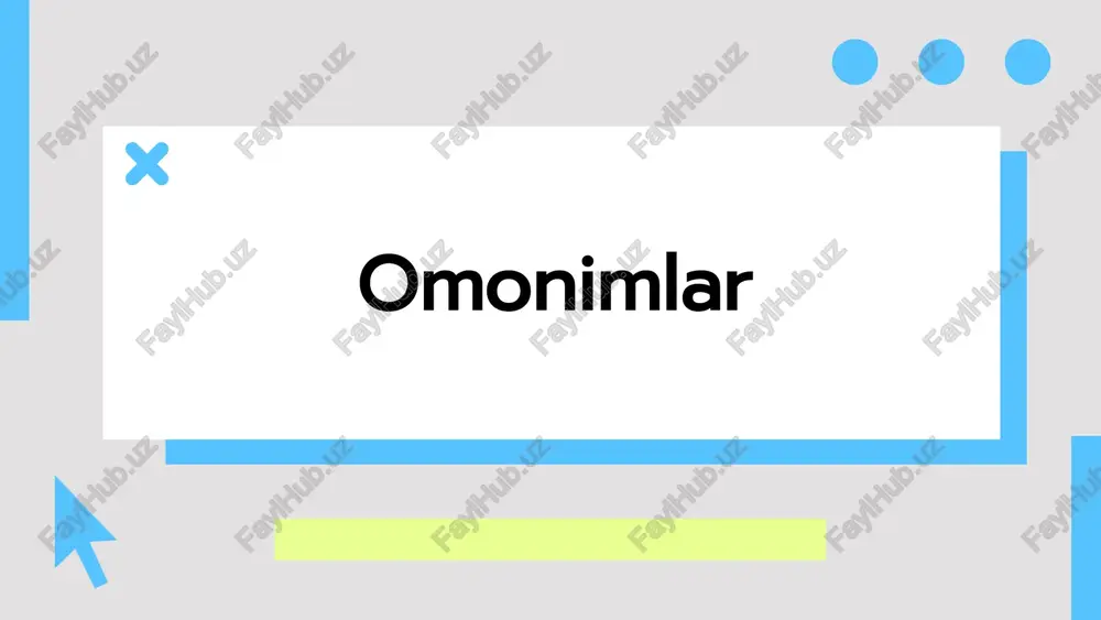 omonimlar — PPTX